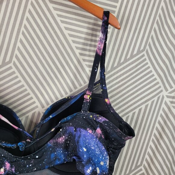 Torrid Swim Bikini Top Plus 3 3X Galaxy Strappy Push Up Balconette Underwire Bra - Picture 3 of 8